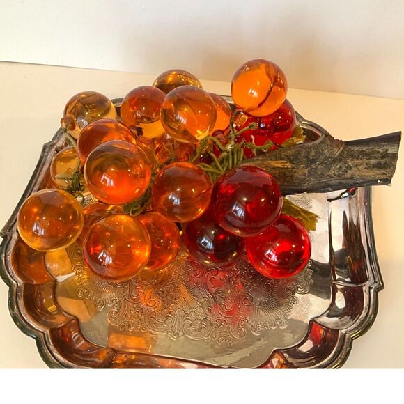 Stunning large size MCM amber lucite grape cluster must see - Picture 5 of 5
